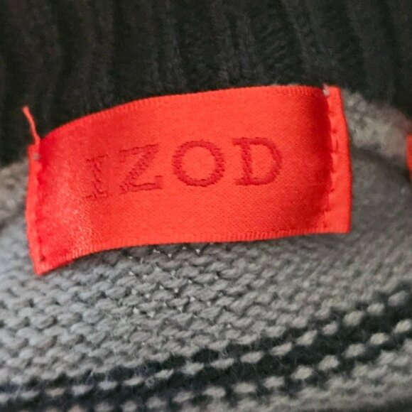 IZOD Men's Cotton Knit Striped Button Up Sweater in Large - Picture 4 of 5